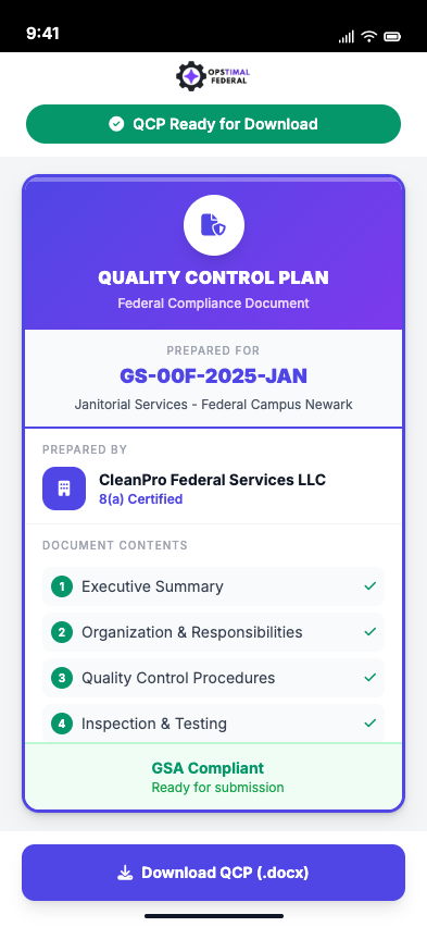 Get Your QCP - Download template